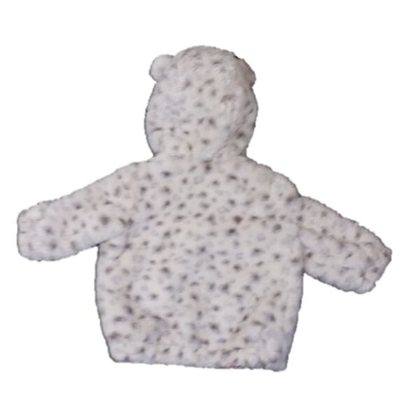 Gap Baby Faux Fur Leopard Jacket Ivory Frost - Picture 2 of 5